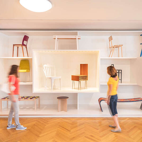 Exhibition with furniture from the 21st century at the Vienna Furniture Museum